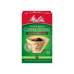lot 12179 image: Melitta #2 Unbleached Coffee Filters, Natural Brown Cone Filters, 1-Pack