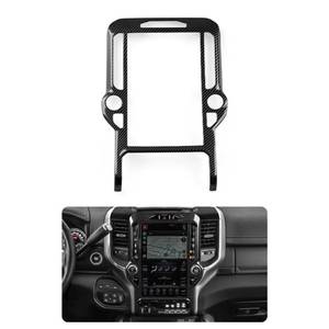 lot 12192 image: BRMYL Car Center Console Navigation Panel Decals for 2019-2026 Dodge Ram 1500 2500 3500 Accessories ABS Carbon Fiber Stickers, 12inch