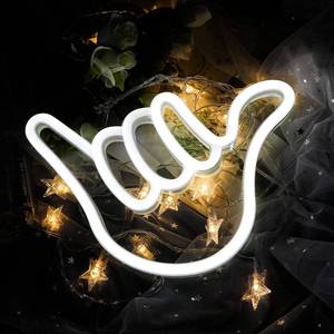 lot 12201 image: ENUOLI Shaka Hand Neon Signs, Hang Loose LED Neon Light(Warm White)