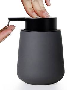 lot 12215 image: INGOFIN Ceramic Soap Dispenser, 12 oz Gray Countertop Liquid Pump Bottle