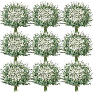 lot 13829 image: Serwalin 300PCS Mixed Eucalyptus Stems with Babys Breath Greenery