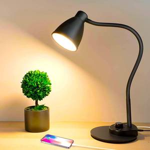 lot 13849 image: BOHON LED Desk Lamp with USB Charging Port 3 Color Modes Dimmable, Black