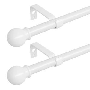 lot 13864 image: Curtain Rods for Windows 28-48 inch, 2 Pack White Curtain Rod with Brackets Easy Install, Decorative Adjustable 58 inch Heavy Duty Curtain Rod for Bedroom, Kitchen, Living Room, Set of 2