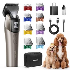 lot 13879 image: oneisall Professional Dog Clippers for Grooming Thick Hair, 9000RPM 5 Speed