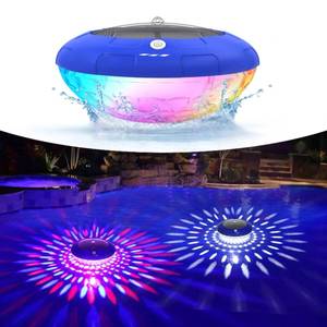 lot 13884 image: Solar Floating Pool Lights, RGB Color Changing Pool Solar Lights, IP68 Waterproof LED Pool Lights That Float, Hangable Auto ON Off for Above In Ground Pools, Bathtub, Wedding Party, Garden Decoration