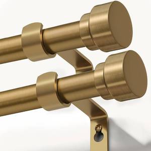 lot 13885 image: Oneach Curtain Rod Set 48-84 Inch Adjustable Antique Gold