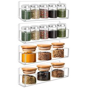lot 13887 image: Douildhaiy Acrylic Spice Rack Wall Mount-9 Inch, Clear Spice Shelf Storage Holder, 4 Pack Hanging Seasoning Rack Organizer for Cabinet Door, Cupboard or Wall Kitchen (Adhesive or Screw)