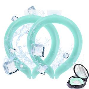 lot 14229 image: 2 Pack Neck Cooling Tube with Insulated Cooling Bag, Reusable PCM Ice Ring