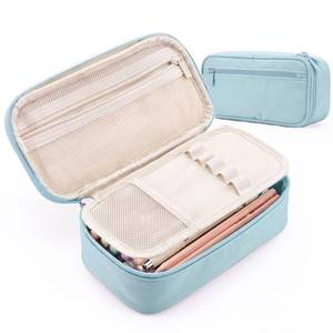 lot 14241 image: WEMATE Pencil Case, Large Storage Organizer, Makeup Bag, Teacher Must - have, Big Pencil Pouch, Marker Case for College (Light Blue)