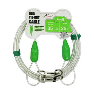 lot 14247 image: Petest 25ft Reflective Tie-Out Cable for Small Dogs Up to 35 Pounds