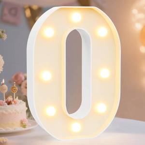 lot 14249 image: Pooqla LED Marquee Letter Lights Sign, Light Up Alphabet Letter for Home Party Wedding Decoration O