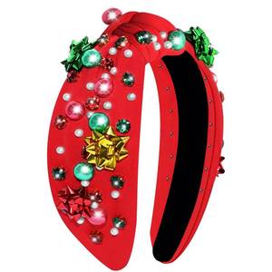lot 14254 image: Yoshiky Christmas Headband for Women with Christmas Tree Crystal Pearl Snowflake Decorations Holiday Overalls Hairband for Sweaters Outfit Tops Xmas Hair Accessories