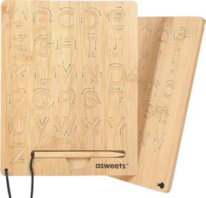 lot 14274 image: Asweets Montessori Wooden Alphabet Tracing Board 1Pc