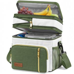 lot 14279 image: MIYCOO Lunch Bag for Women & Men, Expandable Double Deck Lunch Box, 15L