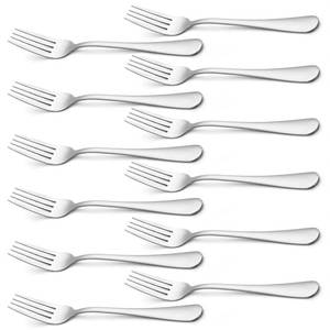 lot 14314 image: Briout Silverware Dinner Forks Set of 12, Stainless Steel Forks 8 Inches