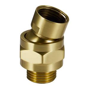 lot 14321 image: Solid Brass Shower Head Swivel Ball Adapter, Adjustable Shower Arm Extension Shower Head Adapter, Shower Connector Ball Joint, Brushed Gold