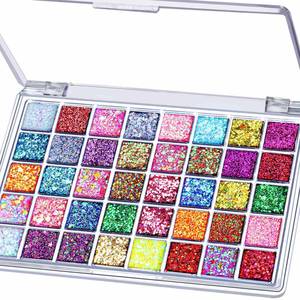 lot 14324 image: FANDAMEI 40 Colors Face Glitter, Face Paint Glitter Gel - Face Glitter for Women Girls, No Glue Needed, Multi-Purpose Glitter Makeup for Hair Face Body Halloween Rave Carnival