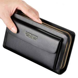 lot 14328 image: Mens Large Long Leather Clutch Hand Bag Wallet Purse Travel Passport Business Cell Phone Holster Credit Card Holder Case for Dad Husband (Black)