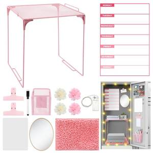 lot 17753 image: TecUnite Pink Locker Accessories Kit, 14 Pc