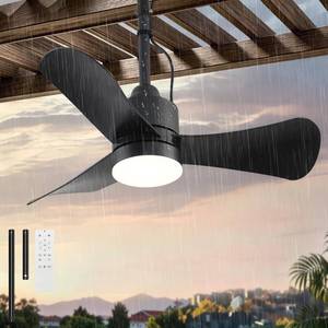 lot 17754 image: AHAWILL 32 Outdoor Ceiling Fan with LED Light  Retail $159.99