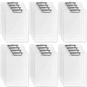 lot 17758 image: PerKoop 24 Pc Plastic Clipboards Clear 9.25 x 12.4