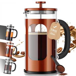 lot 17774 image: Veken 34oz French Press Coffee Maker, Stainless Steel