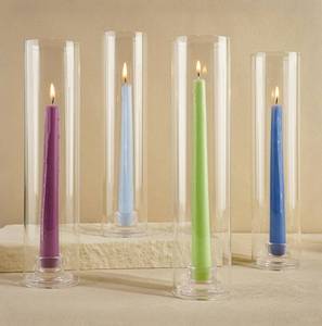 lot 17780 image: Vivirenoir Glass Hurricane Candle Holders Set of 4