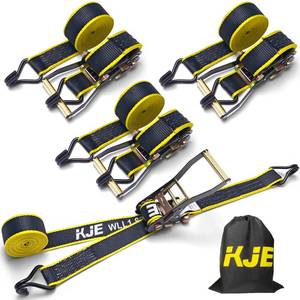 lot 17785 image: KJE Ratchet Straps Heavy Duty 4 Pack 2 x 15