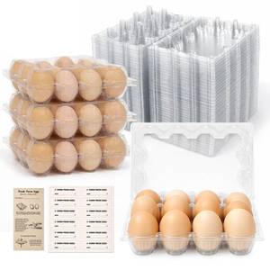 lot 17794 image: WIKDAY Plastic Egg Cartons 60 Pack 12 Count