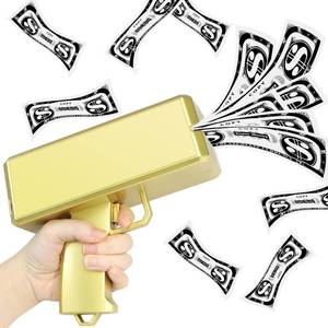 lot 17800 image: Wowok Money Gun Shooter Toy, Metallic Gold