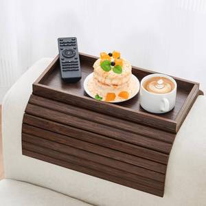 lot 17832 image: Lovyanxue Bamboo Sofa Arm Tray, Foldable