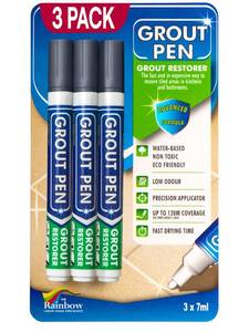 lot 18325 image: Rainbow Chalk Markers Grout Pen Dark Grey 5mm Tip 3-Pack