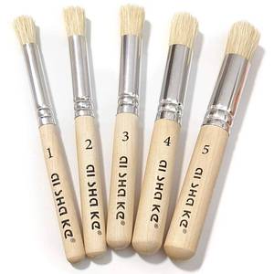 lot 18339 image: Auhoahsil Stencil Brushes Set, 5 Pc Natural Bristle