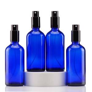 lot 18346 image: YIZHAO Blue Glass Spray Bottles 4oz �� 4 Pack