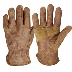 lot 18388 image: NBLEAGLO Cowhide Leather Work Gloves Brown Tie-Dye Large