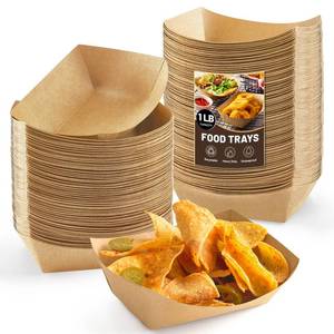 lot 18397 image: Zorrita 100 Pack 1 Lb Kraft Paper Food Trays