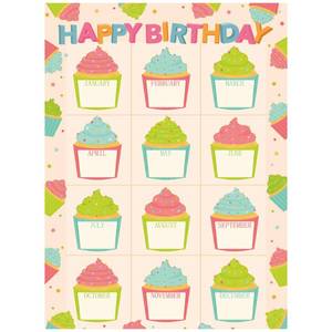 lot 18436 image: Lucleag Birthday Chart Classroom Poster 17x12.5 Inch