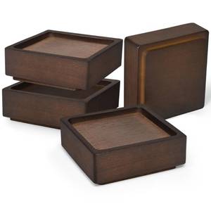 lot 18442 image: Sopicoz Wood Bed Risers, Stackable 1-4 Inch (4 pcs)
