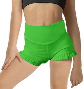 lot 18491 image: rrhss Girls Athletic High Waisted Ruffle Shorts - Size 14C