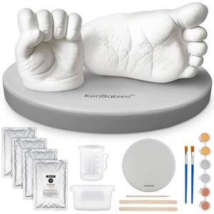 lot 19007 image: KeaBabies Baby Casting Kit Hand and Feet Mold Newborn (Round, Cloud Gray)
