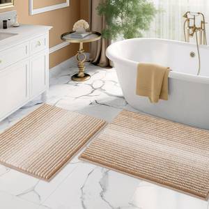 lot 19008 image: BSICPRO Bathroom Rugs Sets 2 Piece, Non Slip Boho Bath Mats, Beige