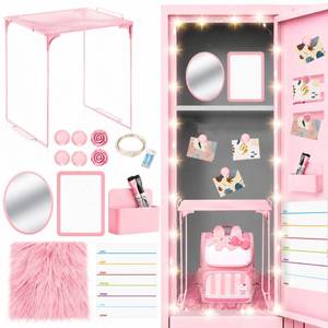 lot 19012 image: Patelai 11 Pcs Locker Accessories for School Supplies, Pink, Classic