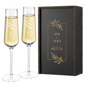 lot 19015 image: AW BRIDAL Mr Mrs Gifts Wedding Champagne Flutes, Engagement Gift for Couple