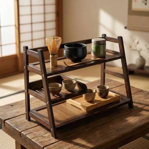 lot 19992 image: Lnncdsc 3 Tier Bamboo Matcha Station, coffee station organizer Shelf