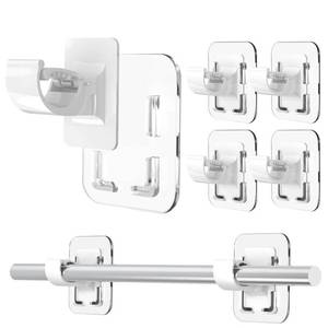 lot 20161 image: Detachable Adhesive Curtain Rod Holder-20LB, No Drill Curtain Rod Brackets