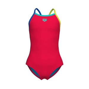 lot 20180 image: ARENA Feel Girls Youth Light Drop Back Solid Swimsuit Waterfeel Comfortable One Piece Suit Pool or Beach, US Size 6Y24, Fluo RedBlue ChinaSoft Green