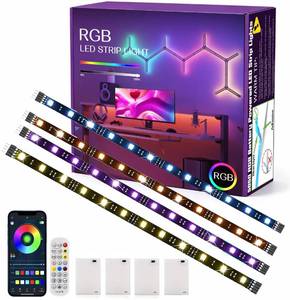 lot 20186 image: Battery Powered LED Strip Lights, 20 Inch 4 Pack, Wireless RGB Light Strips