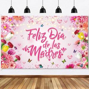 lot 20224 image: Ushinemi Feliz Dia de las Madres Decorations Happy Mothers Day Banner