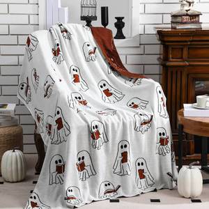 lot 20225 image: SmoothNovelty Halloween Ghost Reading Book Blanket 50 x 60 Inches