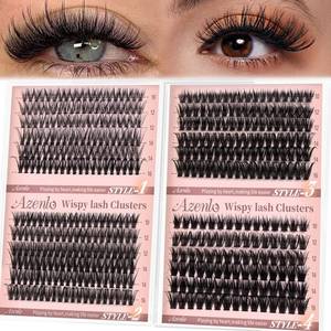lot 20227 image: Azenlo Wispy Lash Clusters 30D40D60D80D- 4 Styles 10-16mm DIY Eyelash Extensions, Natural Look Lightweight, Beginner Friendly Reusable 456pcs Individual Lashes for Everyday & Party Use (Case Cracked)